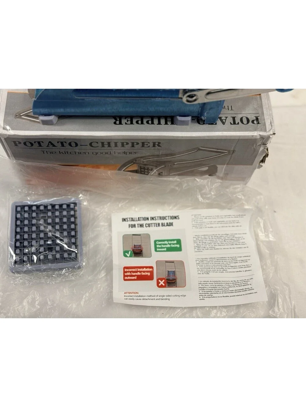 Potato Chipper French Fry Cutter Vegetable Slicer Open Box
